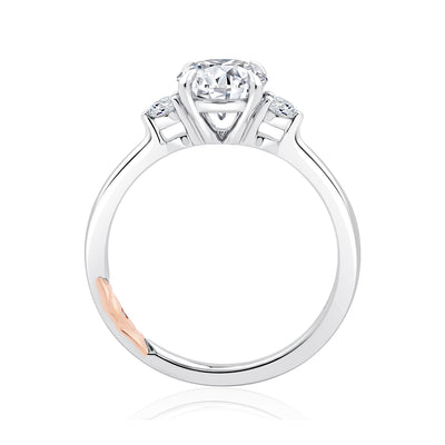 A.Jaffe 14k White Gold Round Three Stone Diamond Semi-Mount Engagement Ring – MECRD2542/111