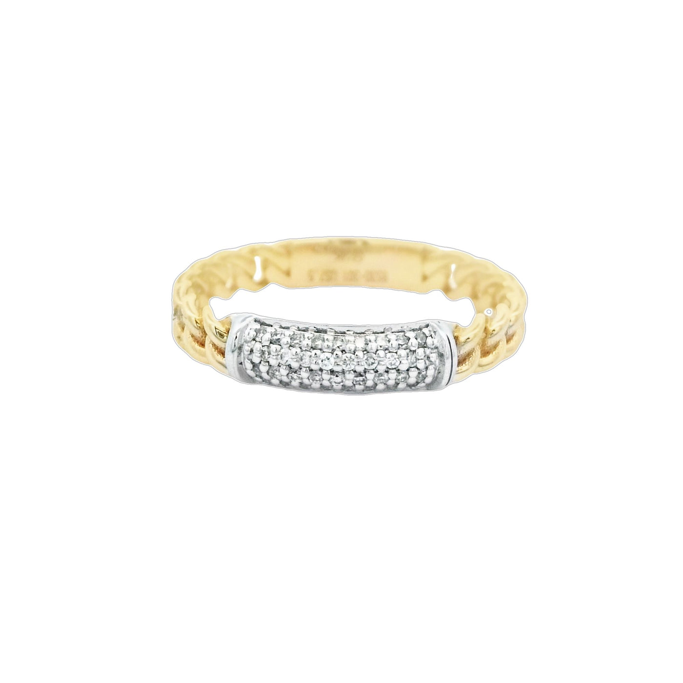Heera Moti 14k White & Yellow Gold Diamond Fashion Ring – LD8530-301