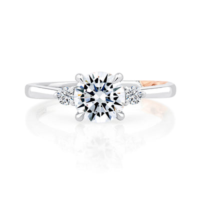 A.Jaffe 14k White Gold Round Three Stone Diamond Semi-Mount Engagement Ring – MECRD2542/111
