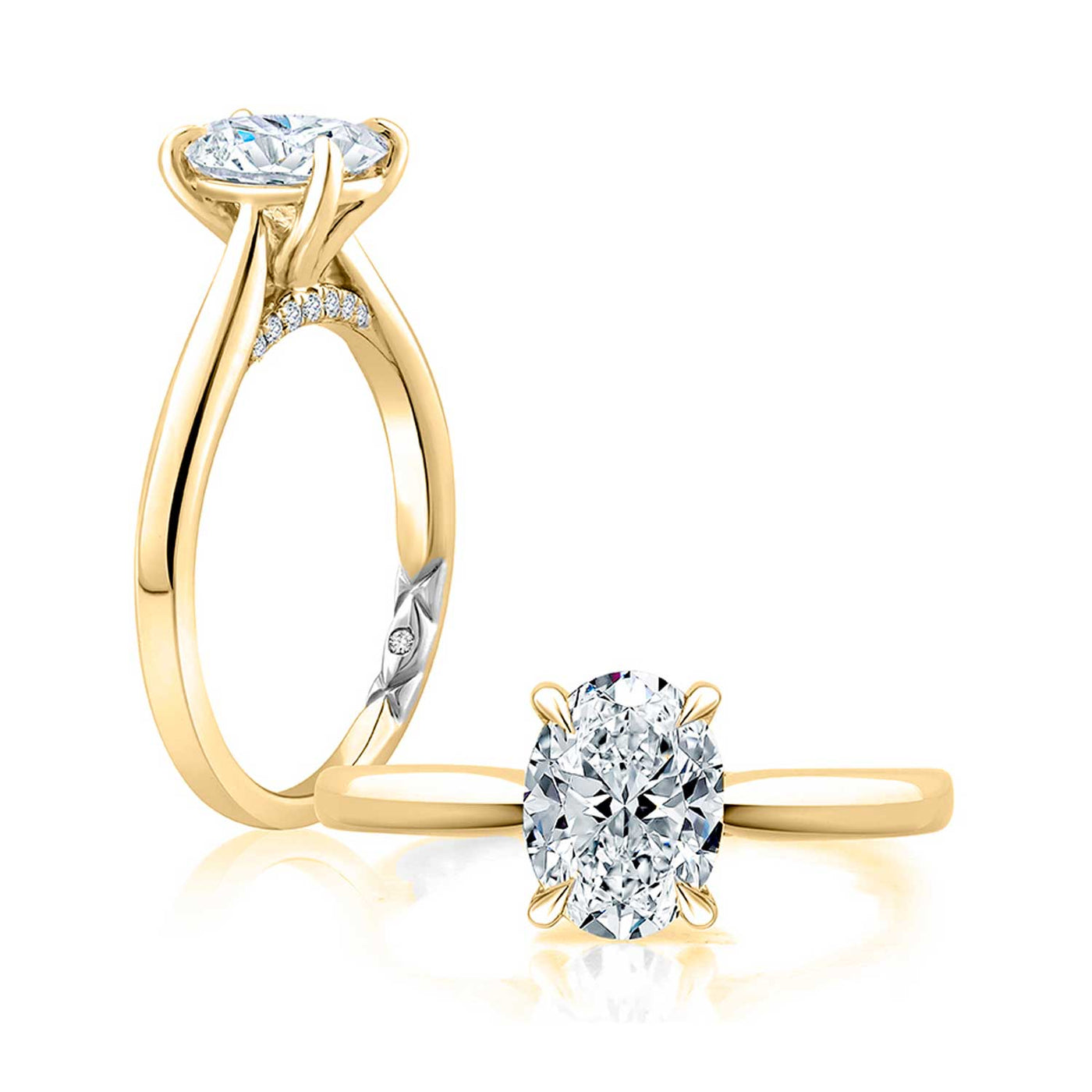 14k Yellow Gold Round Solitaire Diamond Semi-Mount Engagement Ring – MECOV2543/208