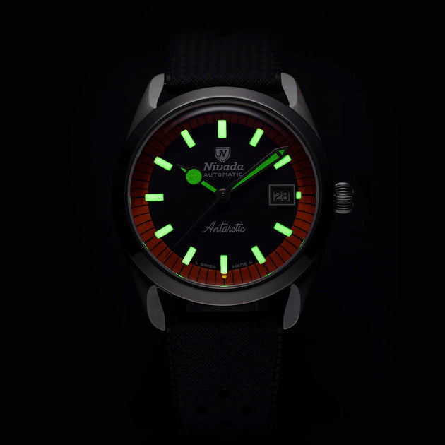 Nivada Grenchen Super Antarctic Black and Orange Automatic