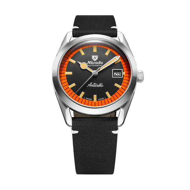 Nivada Grenchen Super Antarctic Black and Orange Automatic