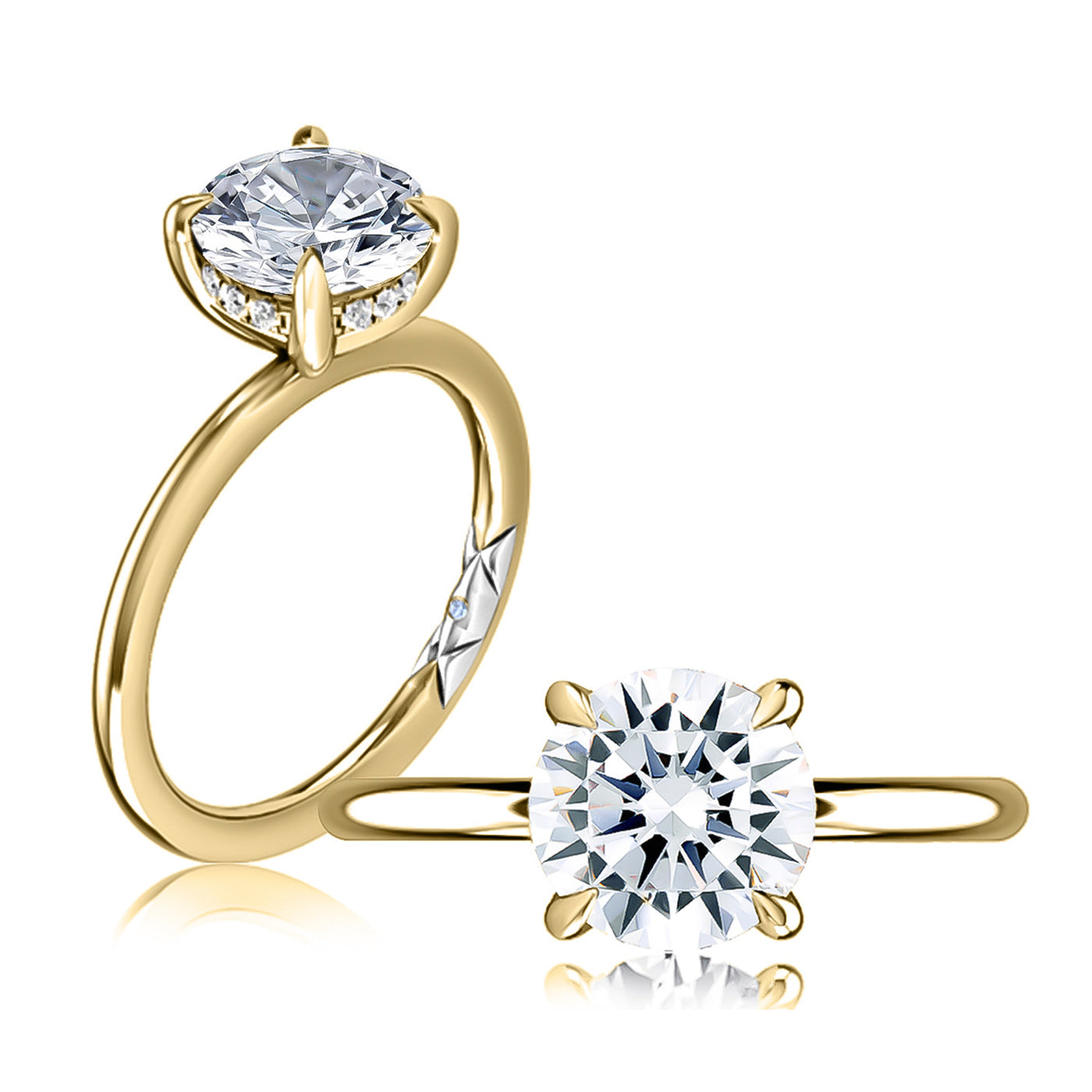 A.Jaffe 14k Yellow Gold Solitaire Diamond Semi-Mount Engagement Ring – MECRD2957L/107