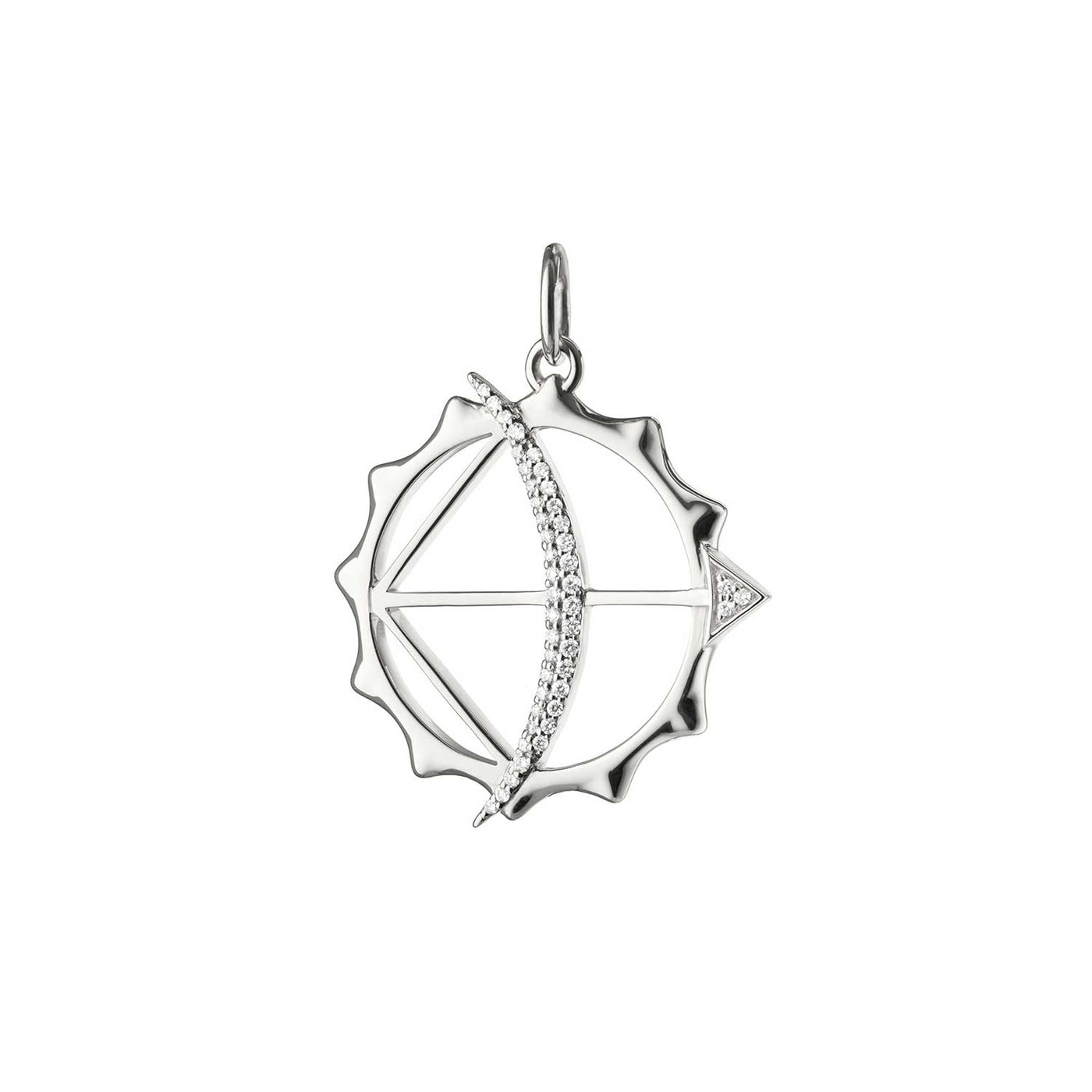 Monica Rich Kosann Sterling Silver Apollo Charm Necklace - Strength Circle Pendant – CH-Apollo-SS