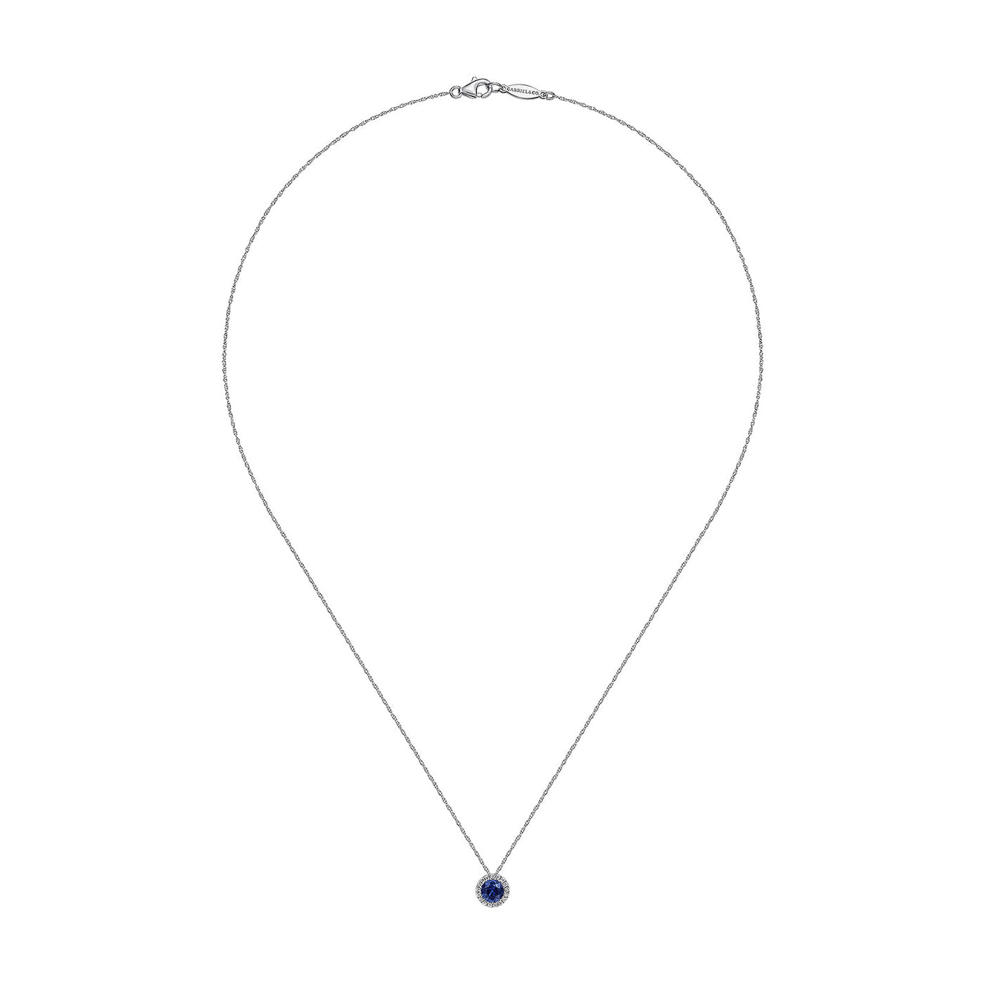 Gabriel & Co. 14k White Gold Sapphire and Diamonds Necklace – NK2824W45SA