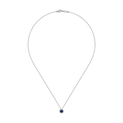 Gabriel & Co. 14k White Gold Sapphire and Diamonds Necklace – NK2824W45SA