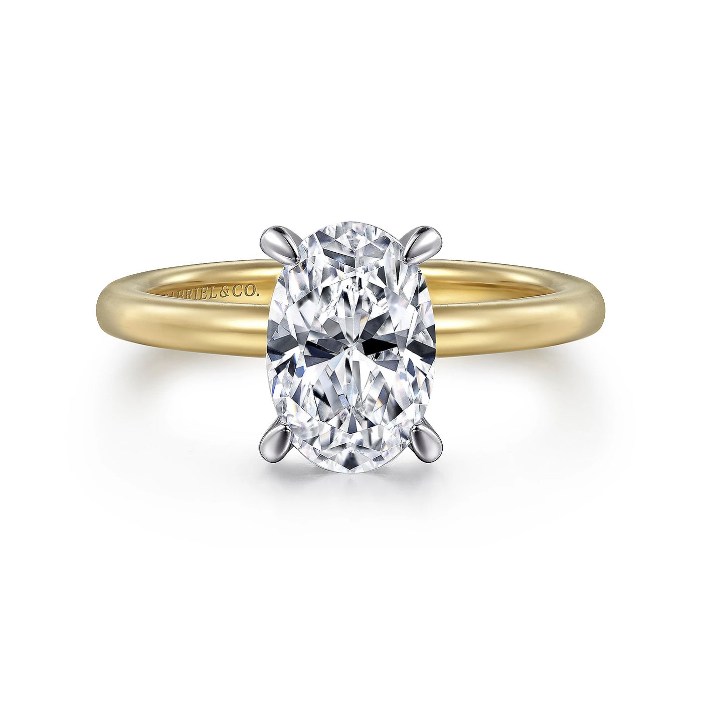 Gabriel & Co. 14k Yellow Gold Solitaire Diamond Semi-Mount Engagement Ring – ER15972O6M44JJ.CSCZ