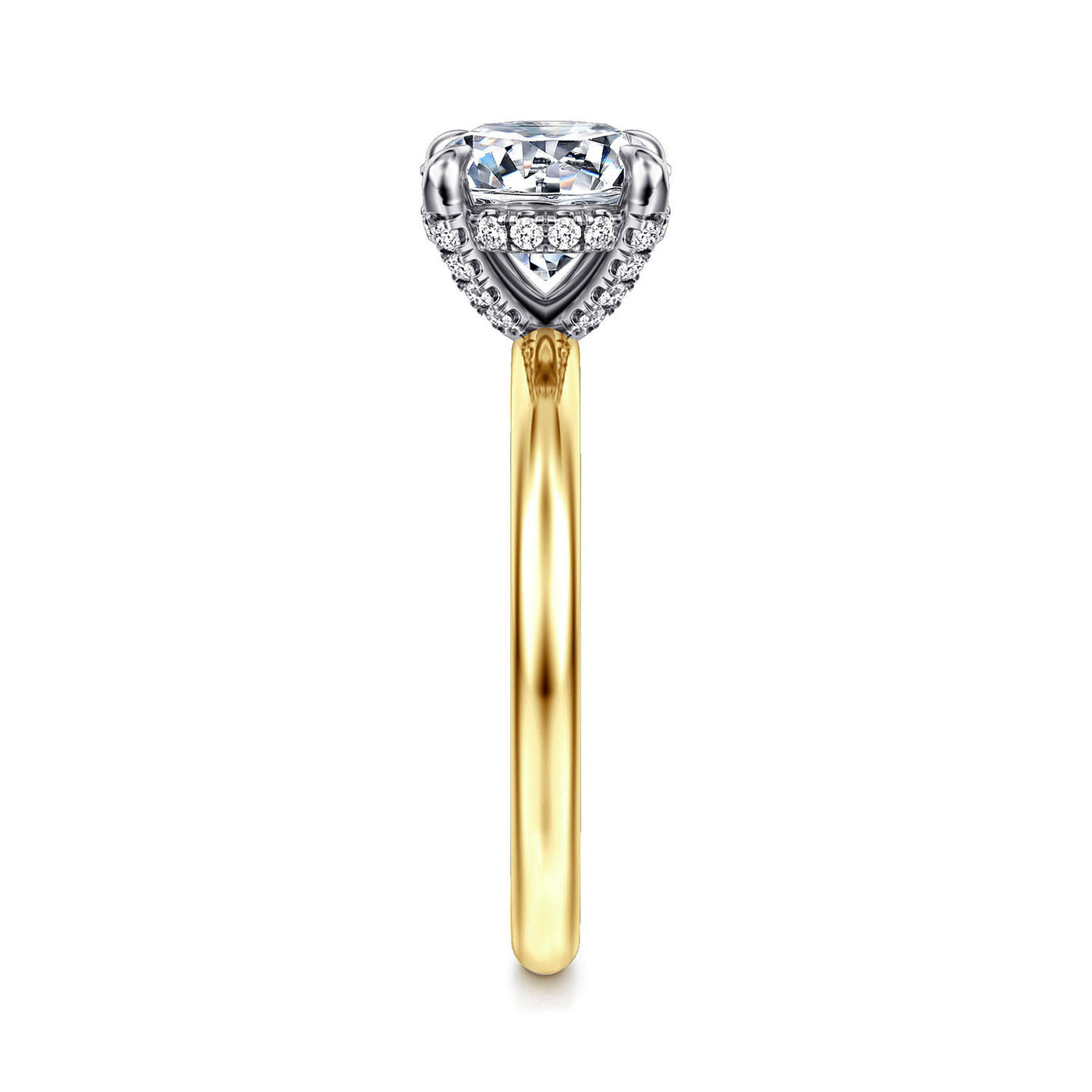 Gabriel & Co. 14k Yellow Gold Round Solitaire Diamond Semi-Mount Engagement Ring – ER16138R8M44JJ.CSCZ