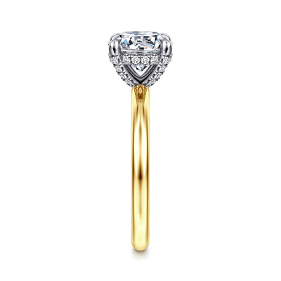 Gabriel & Co. 14k Yellow Gold Round Solitaire Diamond Semi-Mount Engagement Ring – ER16138R8M44JJ.CSCZ