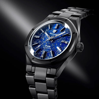 Nivada Grenchen F77 Black Ceramic Lapis Lazuli Limited Edition Automatic – 68022A77