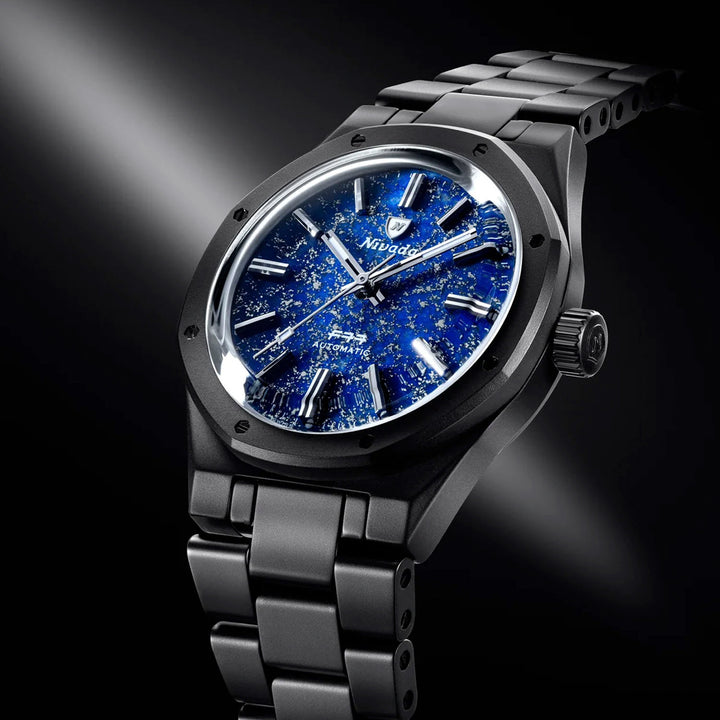 Nivada Grenchen F77 Black Ceramic Lapis Lazuli Limited Edition