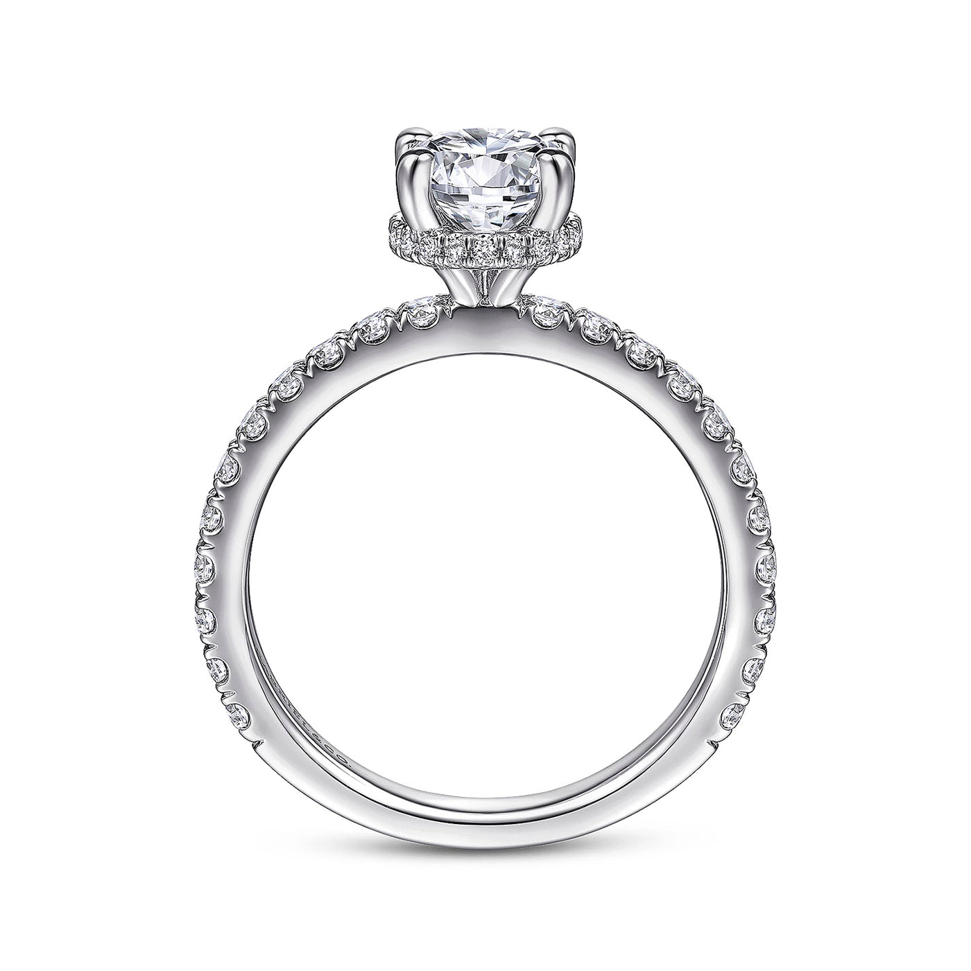 Gabriel & Co. 14k White Gold Round Hidden Halo Diamond Semi-Mount Engagement Ring – ER14649R4W44JJ.CSCZ