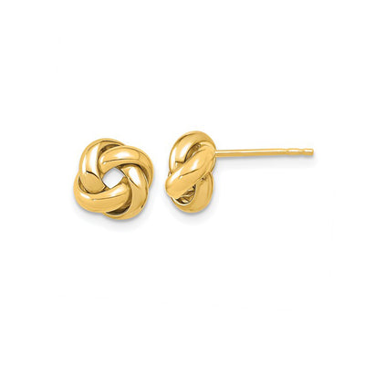 Quality Gold 14k Yellow Gold Love Knot Round Button Earrings – TL1056