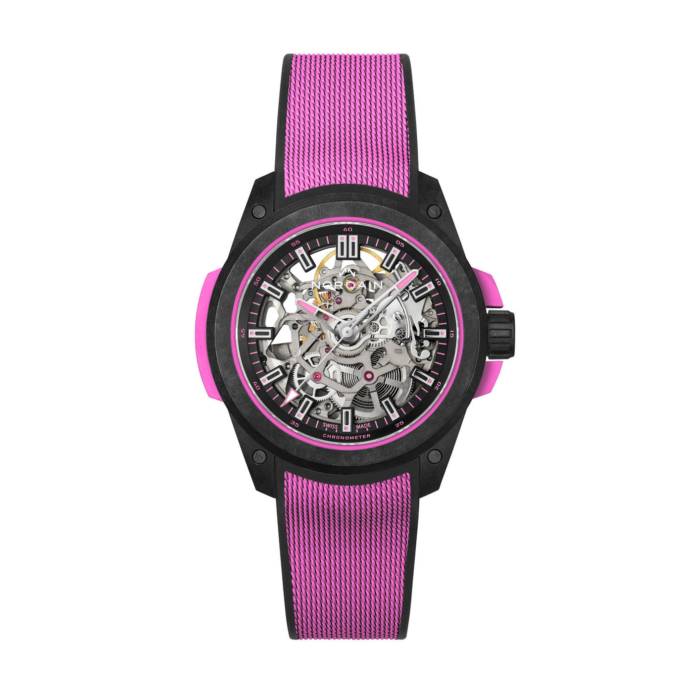 NORQAIN Independence Wild One Skeleton Hyper Pink Automatic – NNQ3001QBPI1AS/B003/3W2PIBR.18BQ