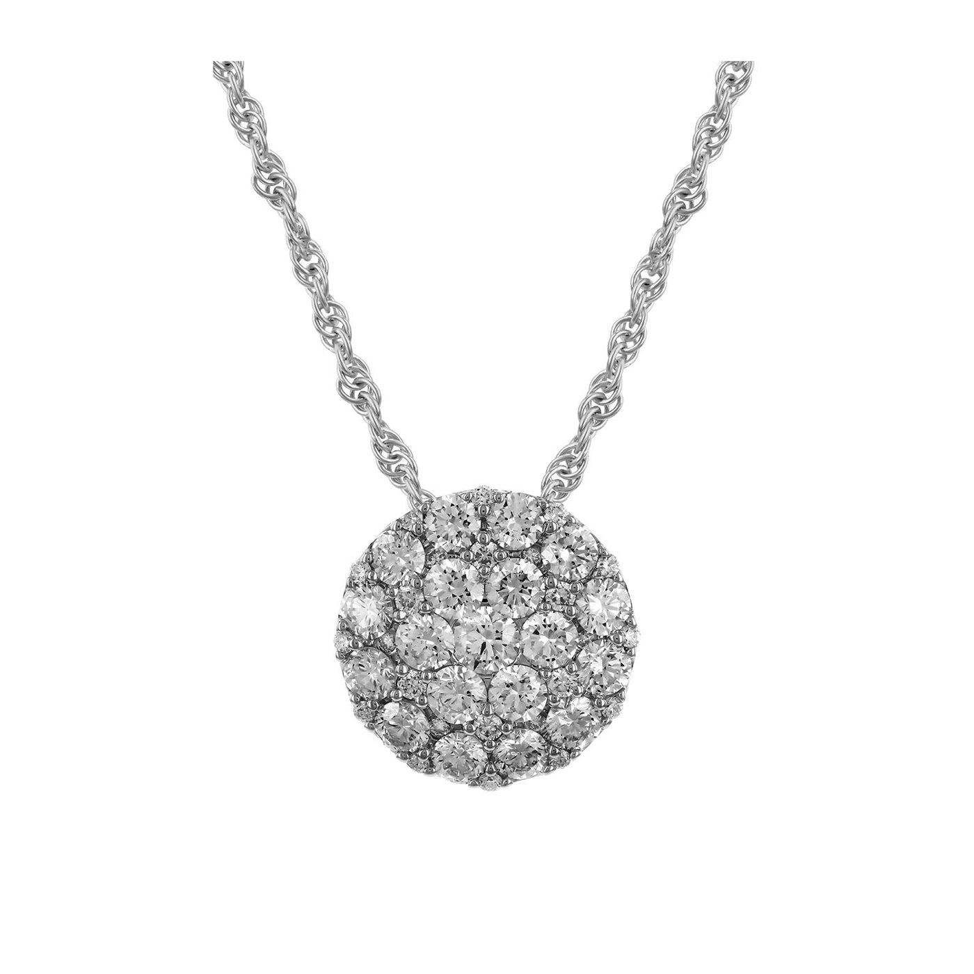 Allison Kaufman 14k White Gold Diamond Cluster Pendant Necklace – NR65-1_W