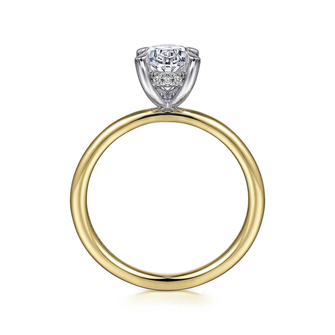 Gabriel & Co. 14k Yellow Gold Solitaire Diamond Semi-Mount Engagement Ring – ER15972O6M44JJ.CSCZ