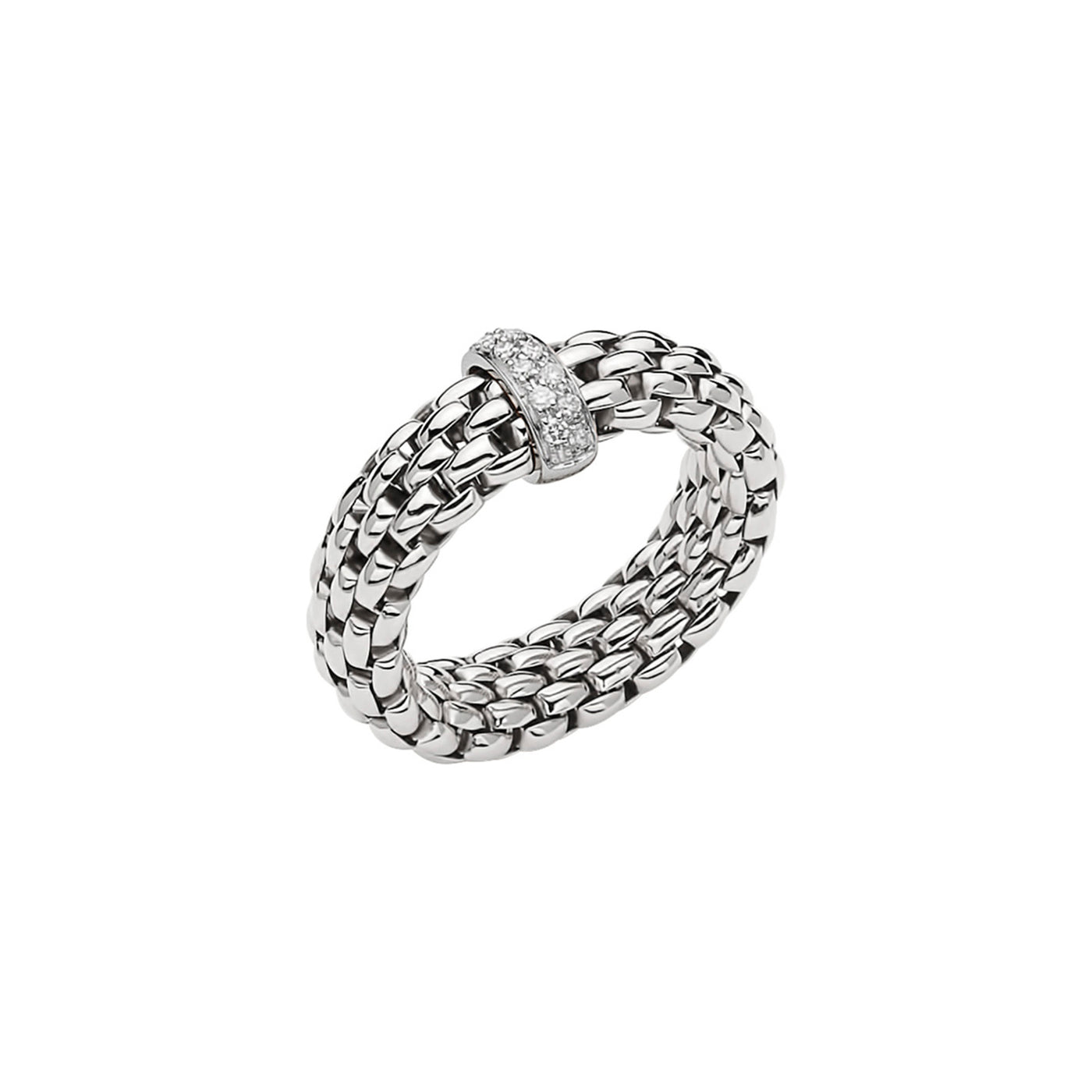Fope 18k White Gold Vendome Flex'It Fashion Ring – 55902AX_BB_B_XBX_00M