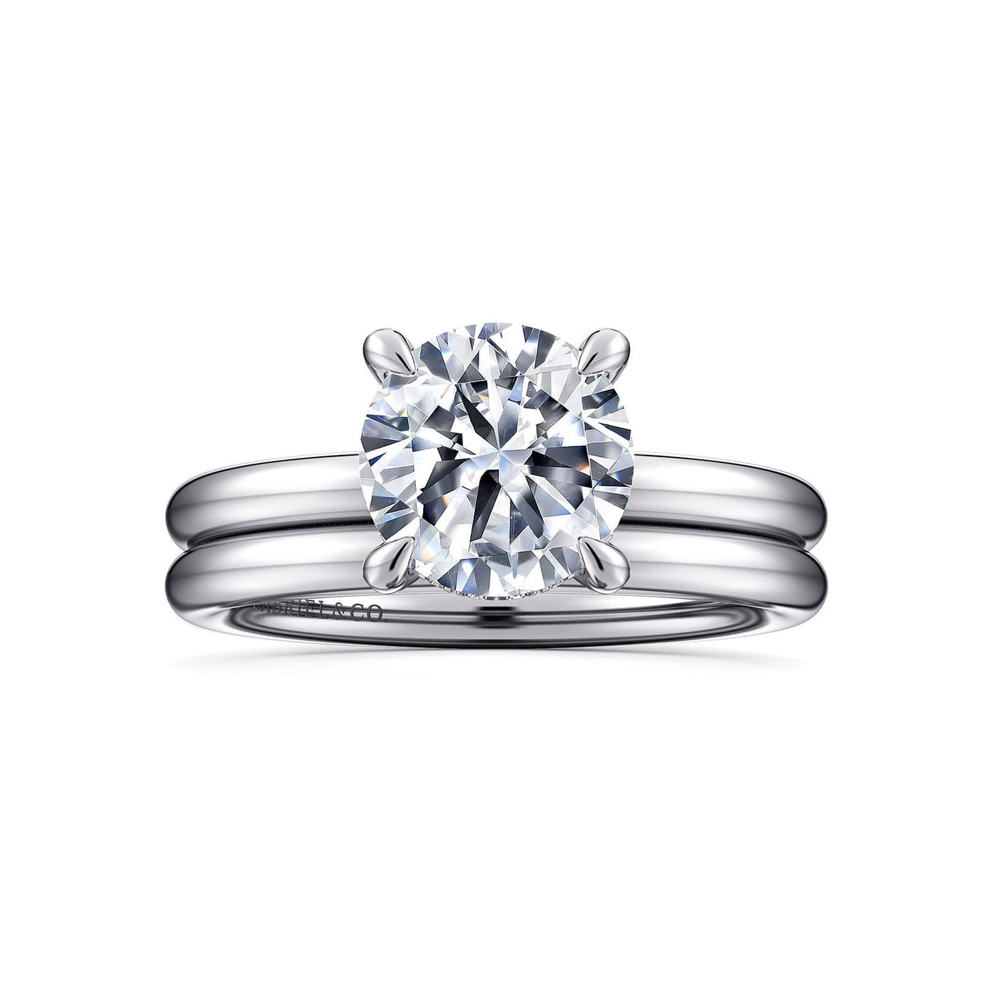 Gabriel & Co. 14k White Gold Round Hidden Halo Diamond Semi-Mount Engagement Ring – ER16138R8W44JJ.CSCZ