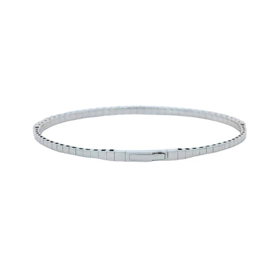 Heera Moti 14k White Gold Flexible Diamond Bangle Bracelet – BDD2395-801