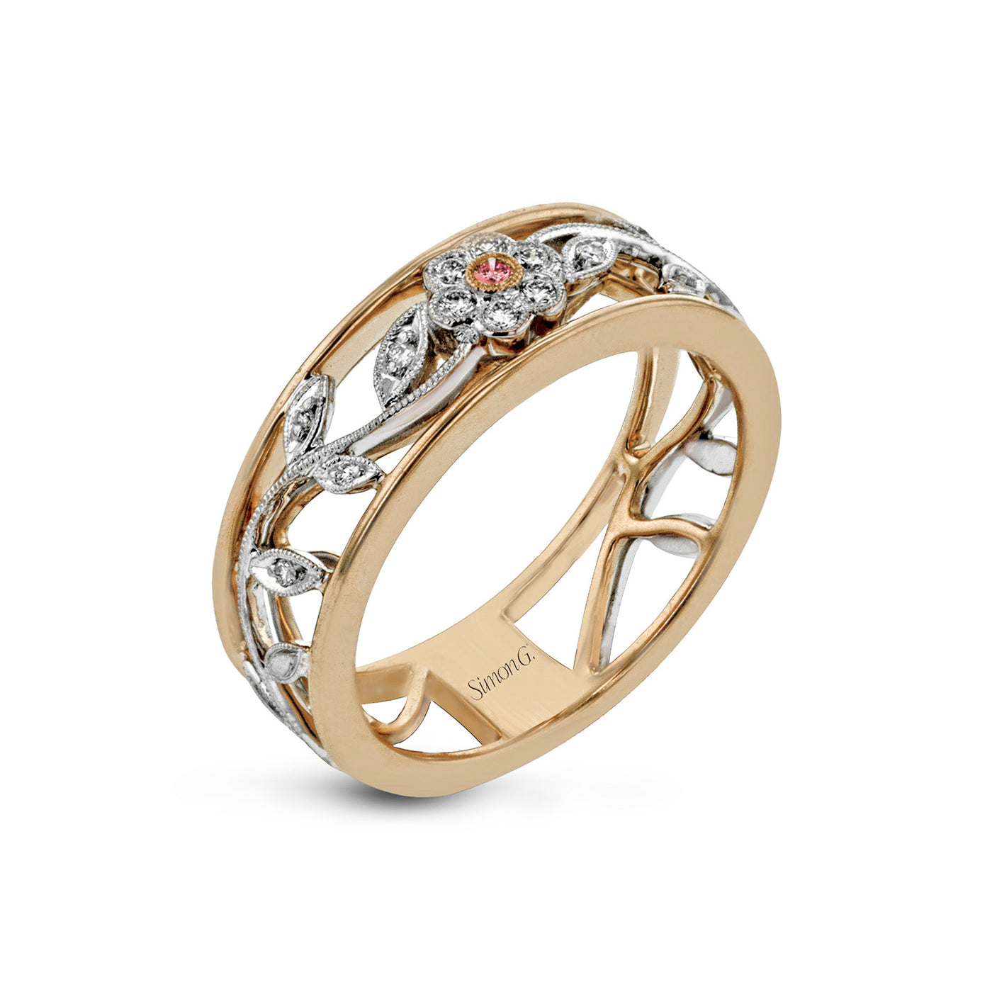 Simon G 18k White & Rose Gold Right Hand Diamond and Diamond Fashion Ring – MR1000R-D