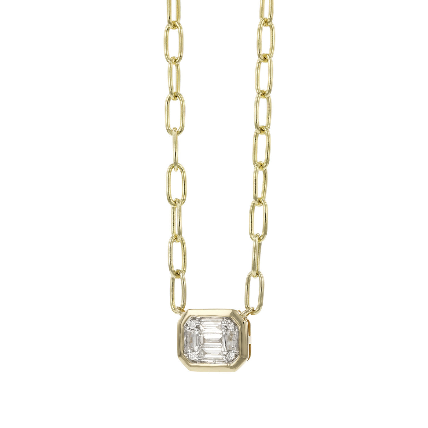 Allison Kaufman 14k Yellow Gold Diamond Cluster Necklace – N8480