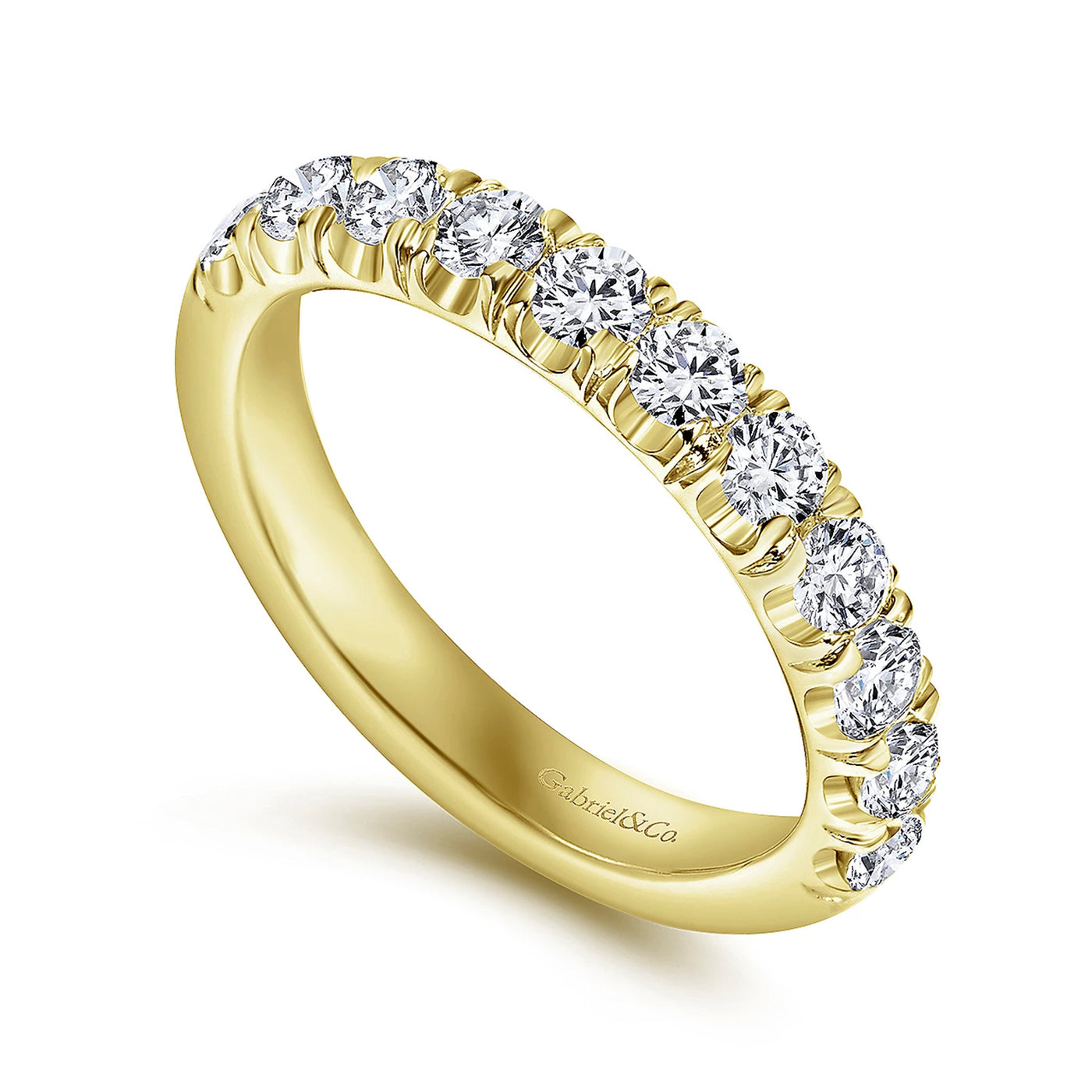 Gabriel & Co. 14k Yellow Gold Straight Diamond Wedding Band – AN6074Y44JJ