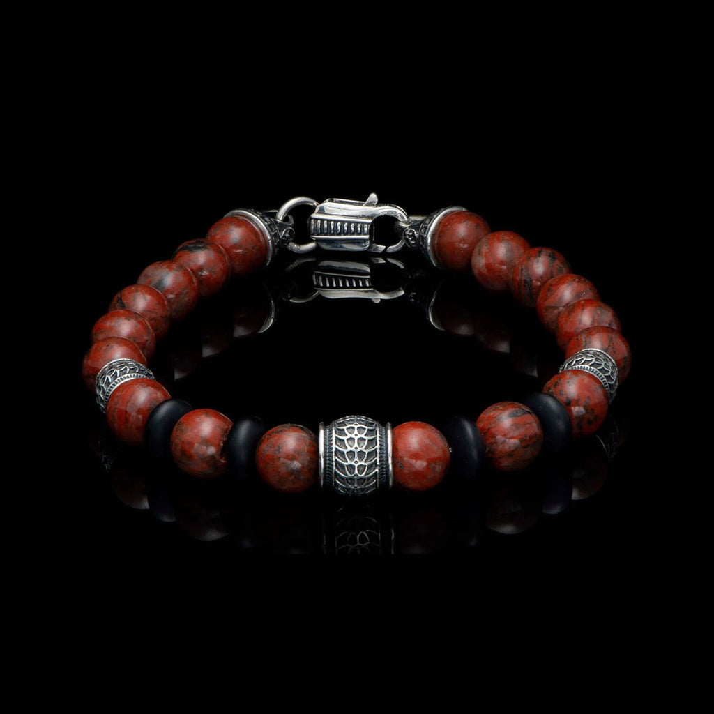 William Henry Newport Beaded Bracelet with Red Jasper – BB49 RSJ
