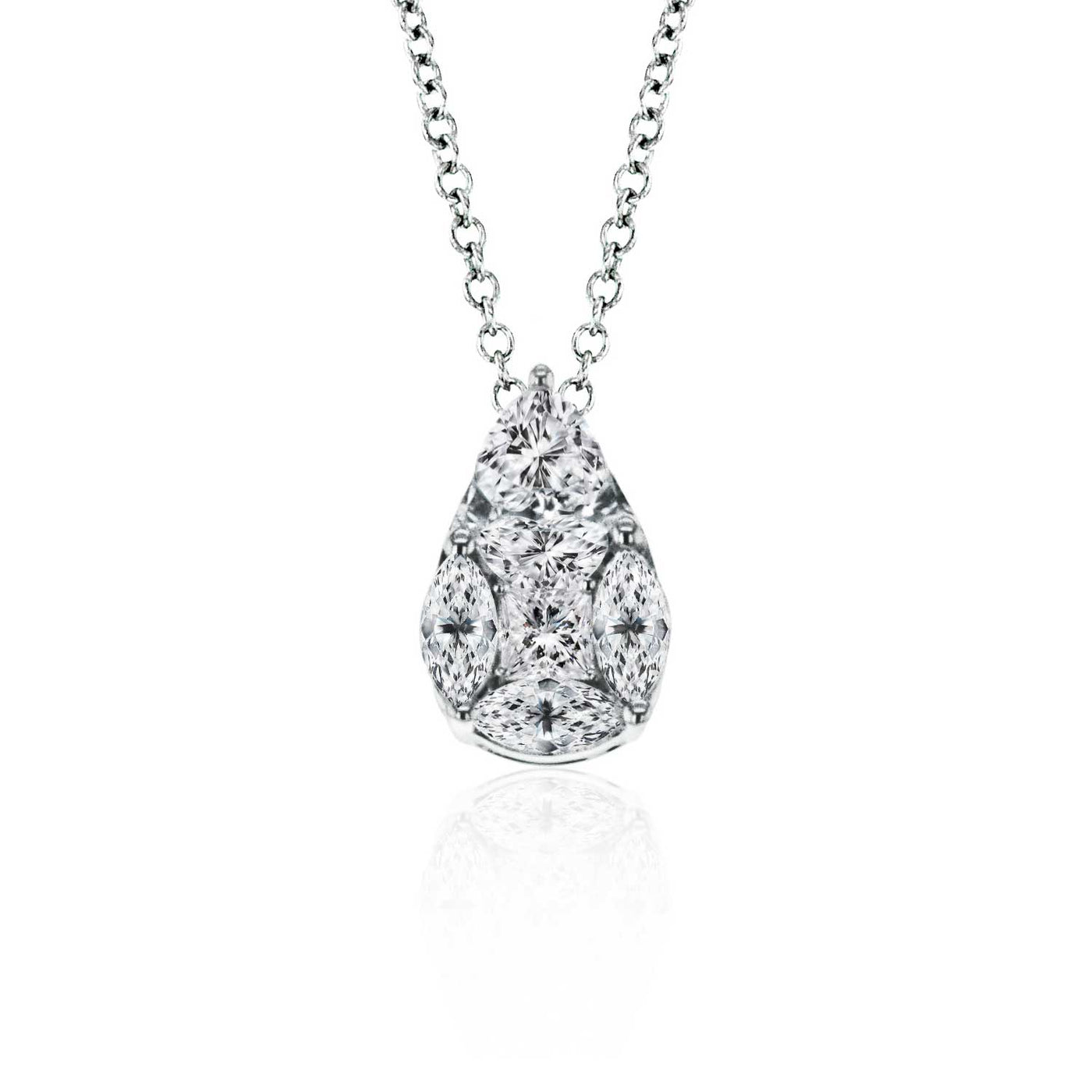 Simon G 18k White Gold Diamond Classic Pendant Necklace – LP4784