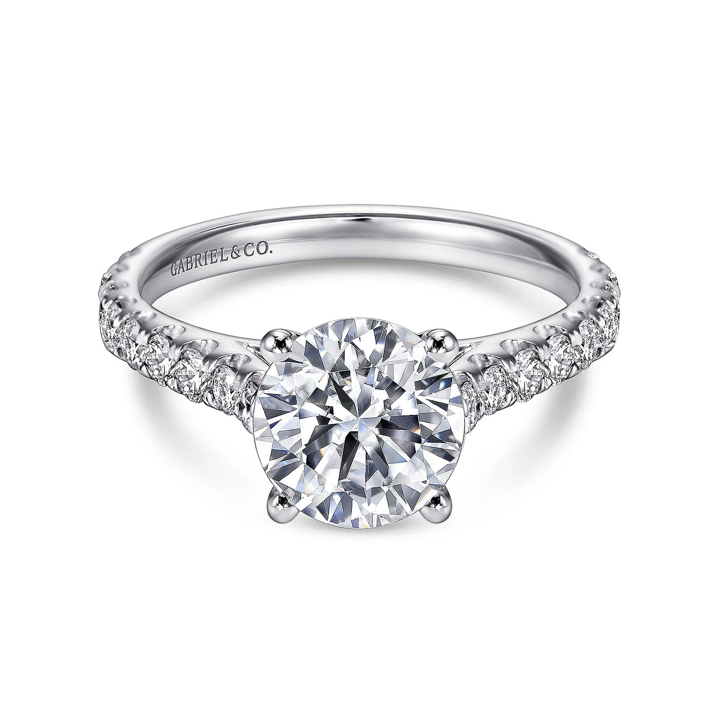 Gabriel & Co. 14k White Gold Solitaire Diamond Semi-Mount Engagement Ring – ER7016W44JJ.CSCZ