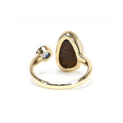 14kYellow Gold Opal Doublet/Blue Zircon Ring by Parlé