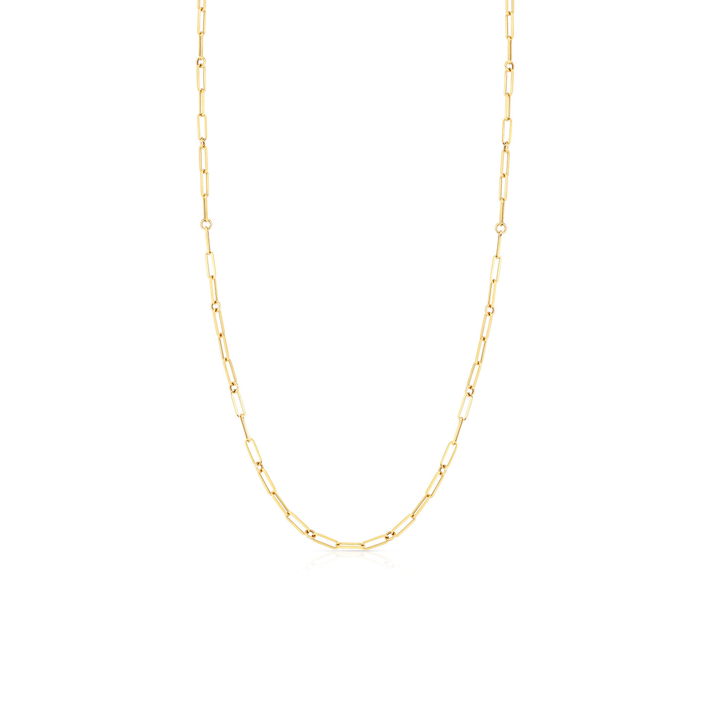 Roberto Coin 18k Yellow Gold Designer Gold Paperclip & Round Necklace – 5310167AY170