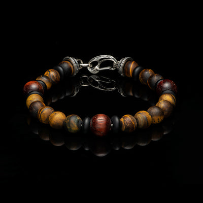 William Henry Dragon Fire II Bracelet with Tiger's Eye and Black Onyx – BB15 RTE-XL