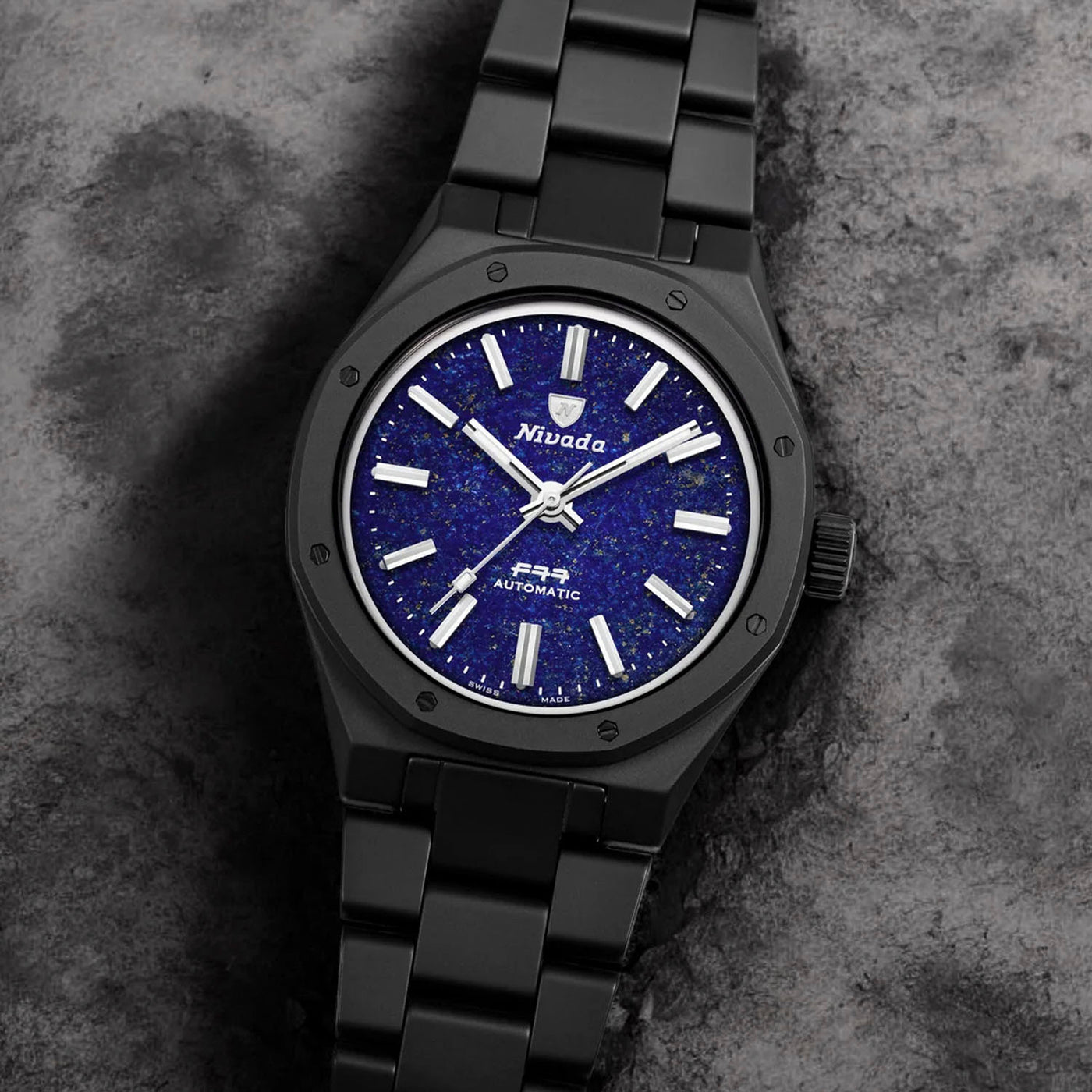 Nivada Grenchen F77 Black Ceramic Lapis Lazuli Limited Edition Automatic – 68022A77