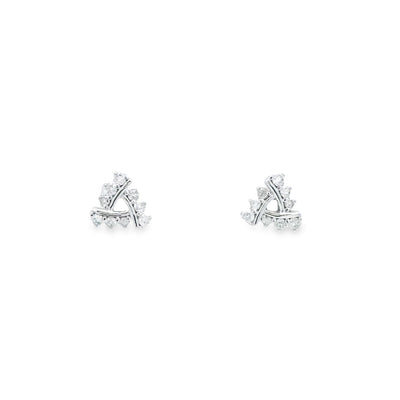 18k White Gold Stud Diamonds Earrings