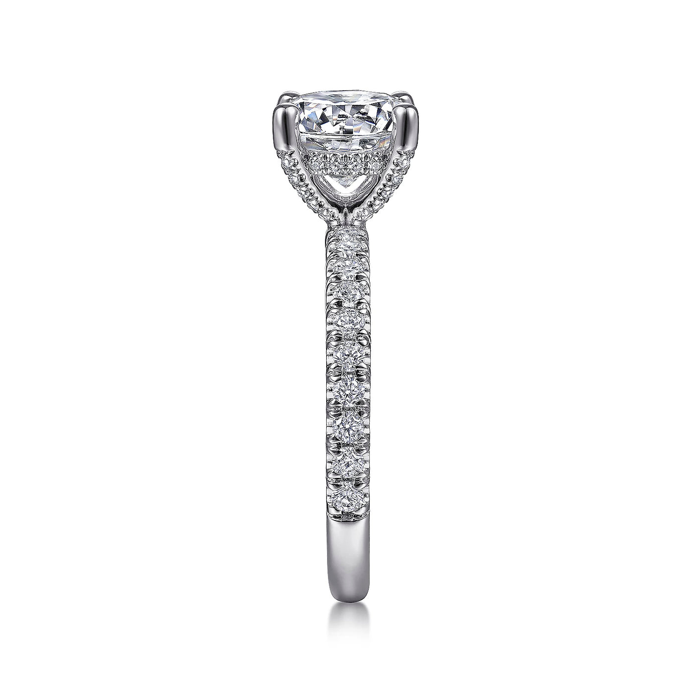 Gabriel & Co. 14k White Gold Round Solitaire Diamond Semi-Mount Engagement Ring – ER13904R8W44JJ.CSCZ