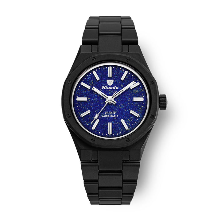 Nivada Grenchen F77 Black Ceramic Lapis Lazuli Limited Edition