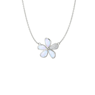 Monica Rich Kosann Mother of Pearl Flower with White Sapphire Necklace – CH-41773