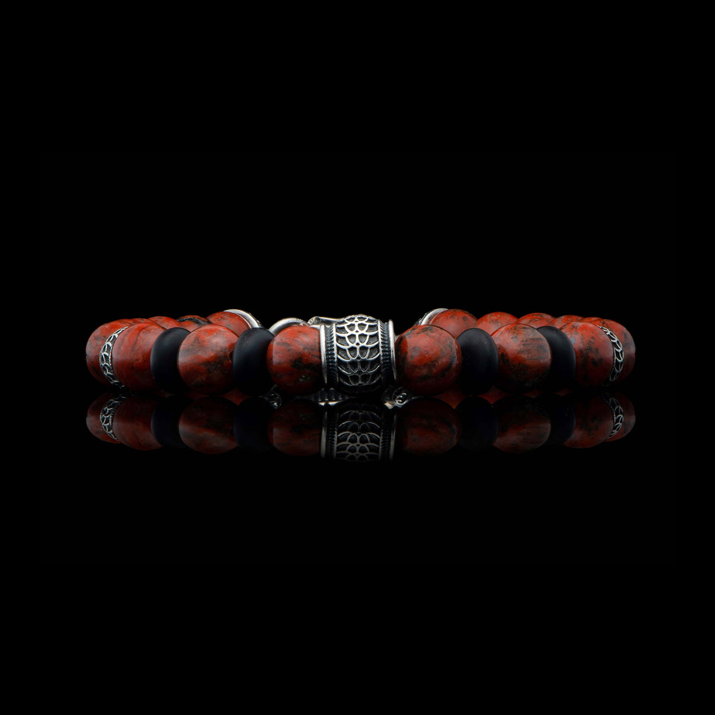 William Henry Newport Beaded Bracelet with Red Jasper – BB49 RSJ - LG