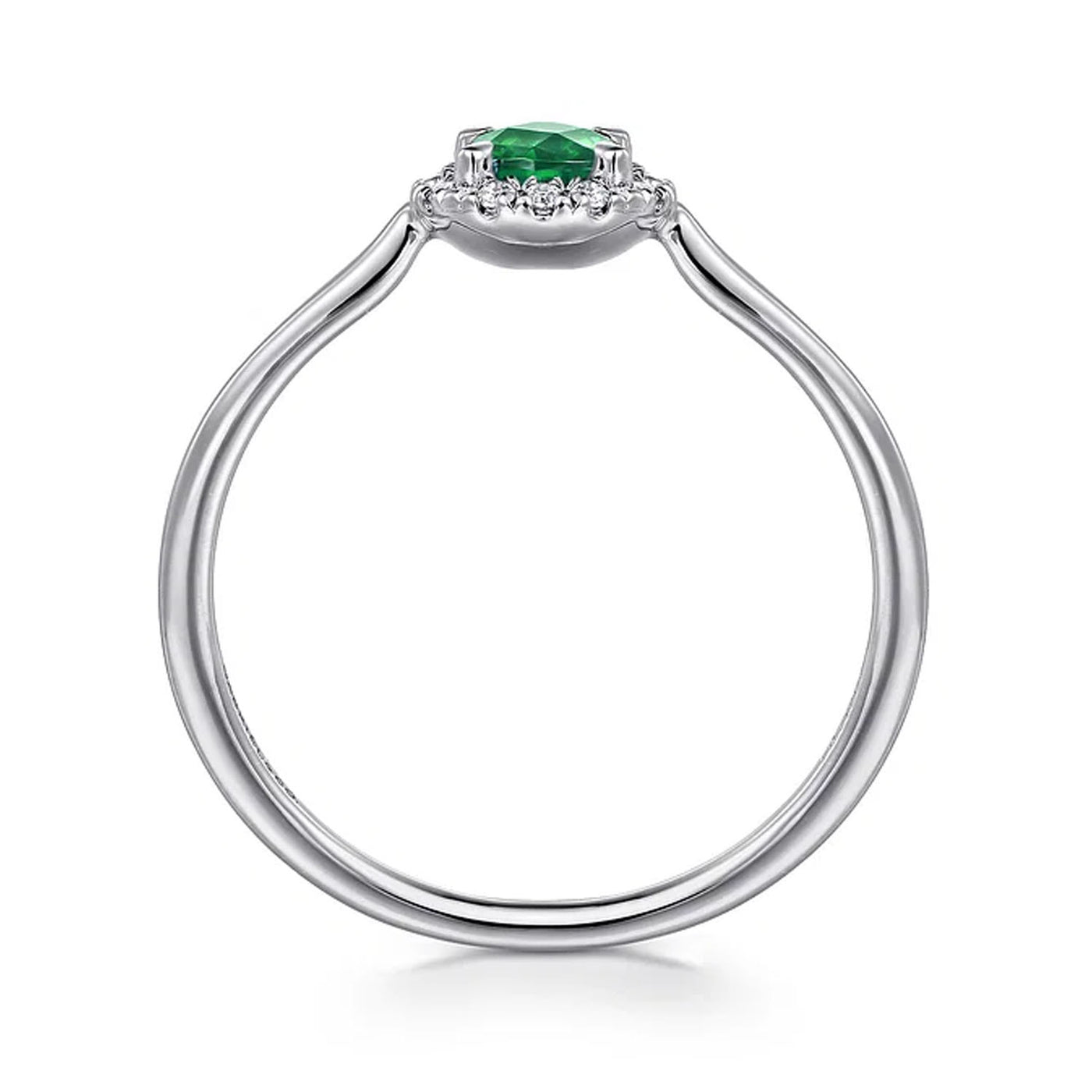 Gabriel & Co. 14k White Gold Diamonds and Emerald Halo Ring – LR51264W45EA