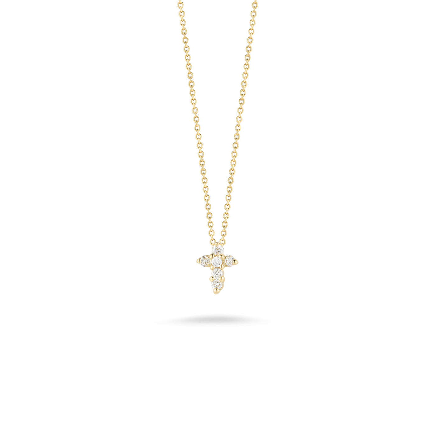 Roberto Coin 18k Yellow Gold Tiny Treasures Diamond Cross Pendant Necklace – 001154AYCHX0