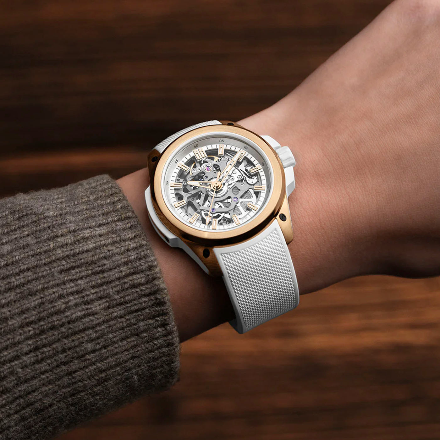 NORQAIN Wild One Skeleton Red Gold Limited Edition Automatic – N3001.07G01.W01.R01