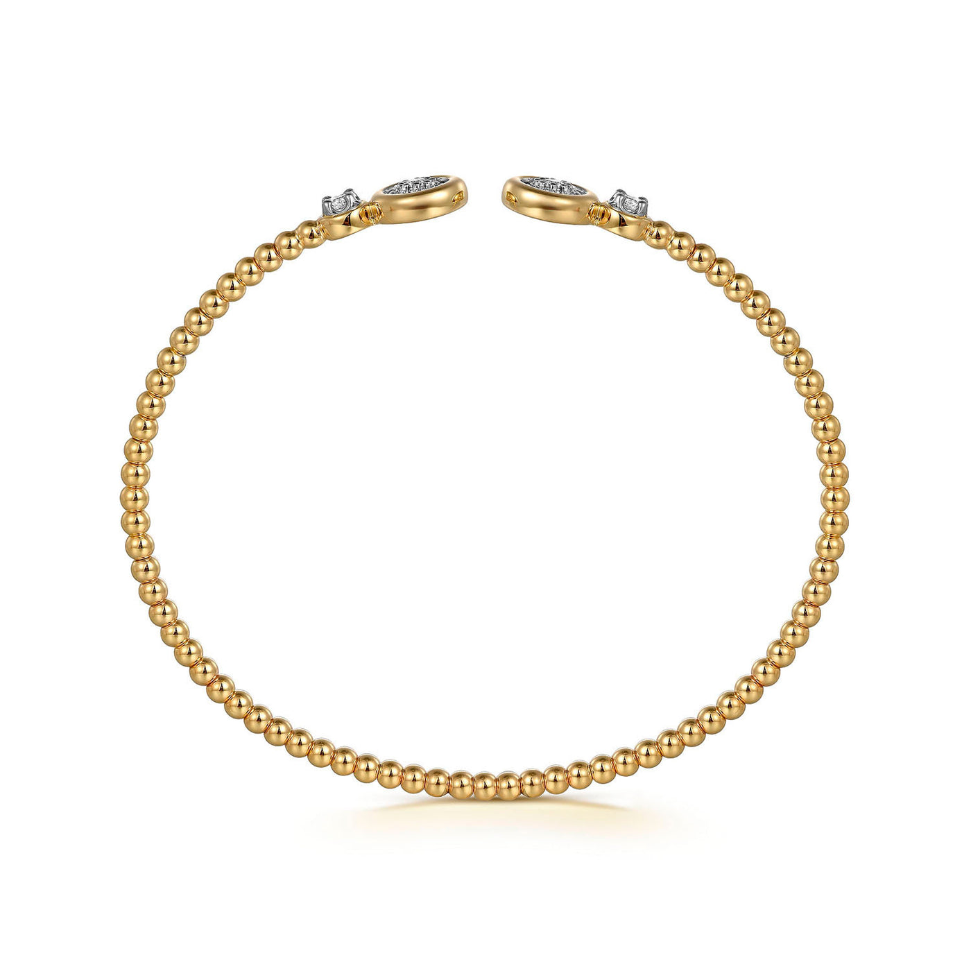Gabriel & Co. 14k Yellow Gold Beaded Diamond Bangle Bracelet – BG4916-62M45JJ
