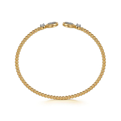 Gabriel & Co. 14k Yellow Gold Beaded Diamond Bangle Bracelet – BG4916-62M45JJ