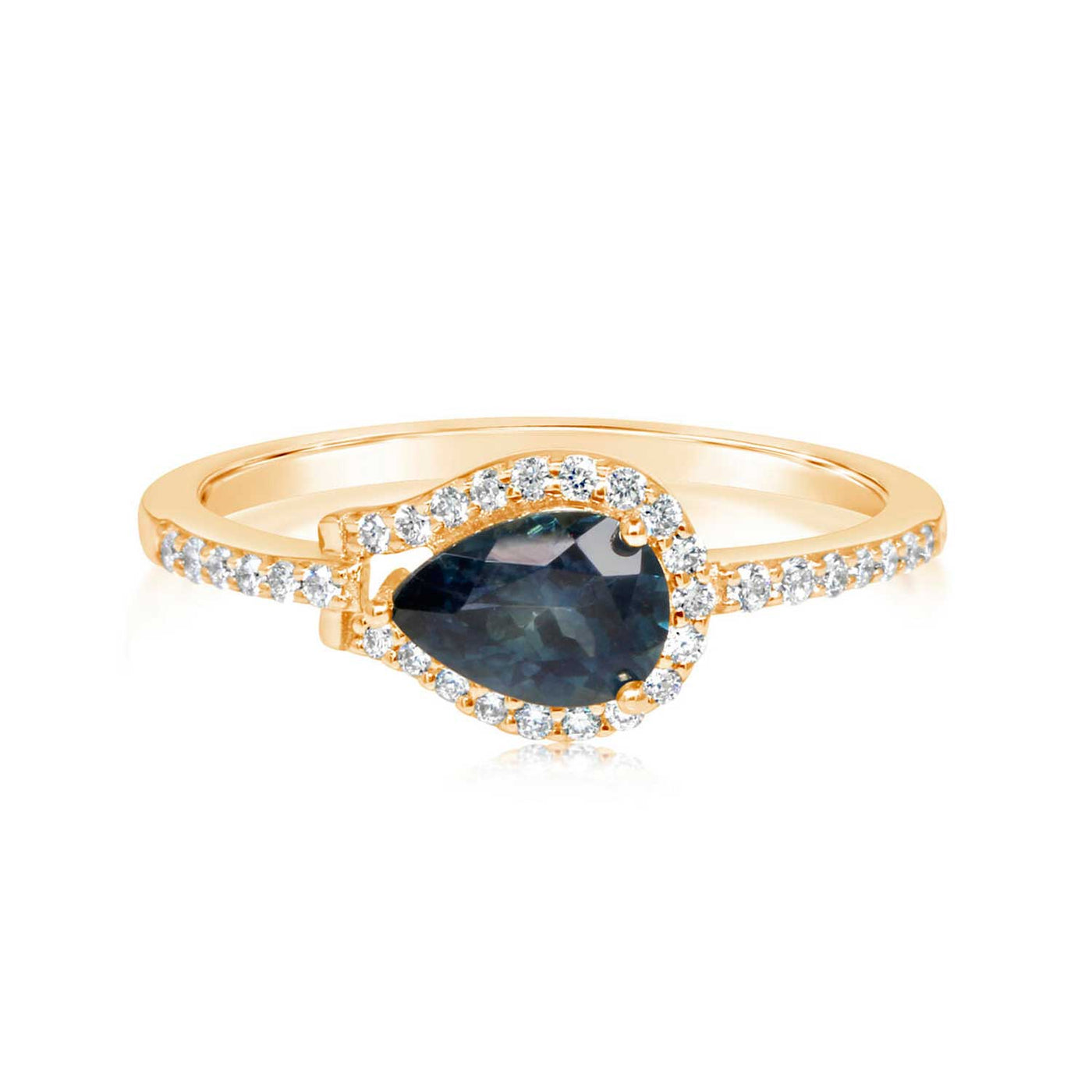 Parlé 14k Yellow Gold Sapphire and Diamonds Halo Ring – Rcc338MS1CI