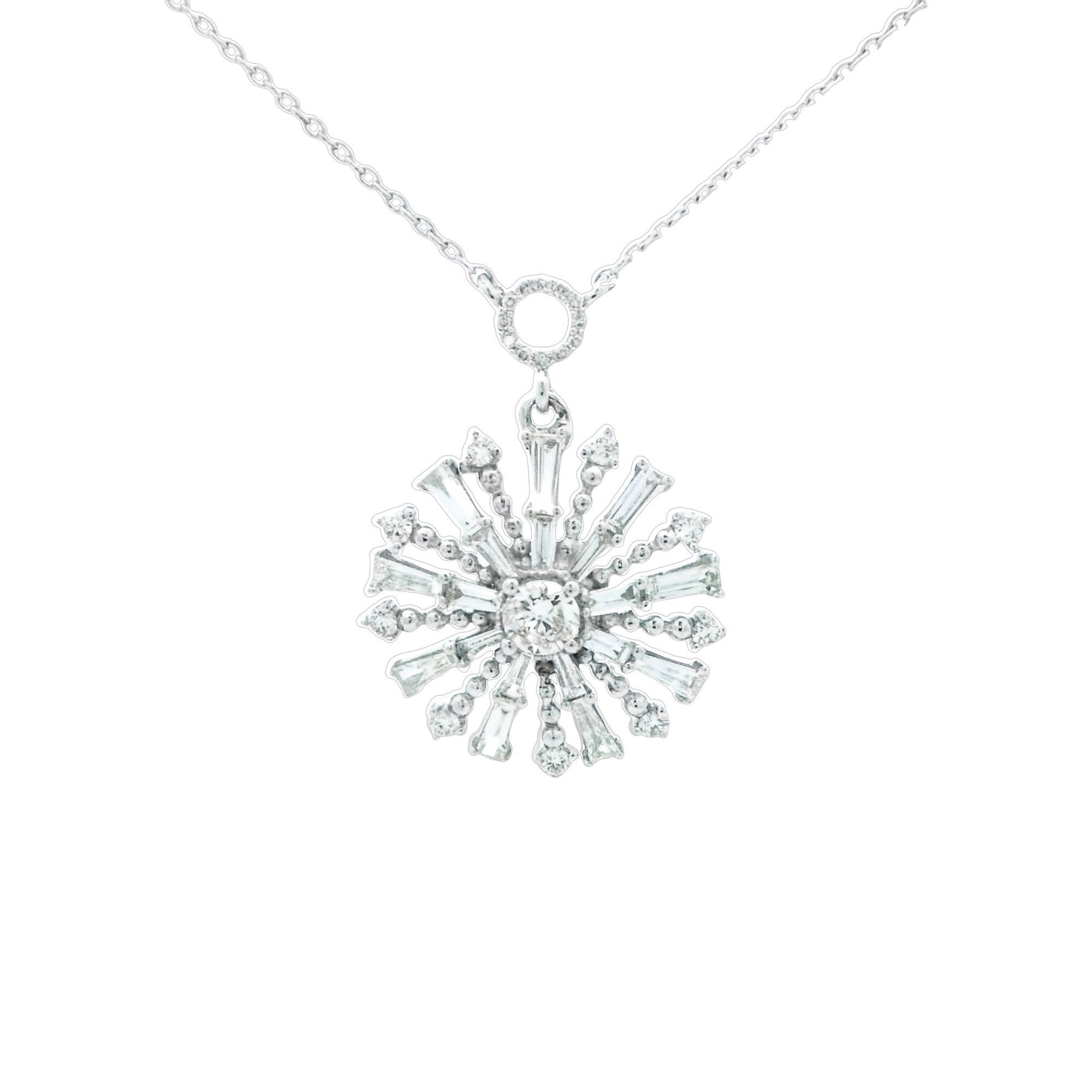 Heera Moti 14k White Gold Diamond Drop Pendant Necklace – SDB2946-301