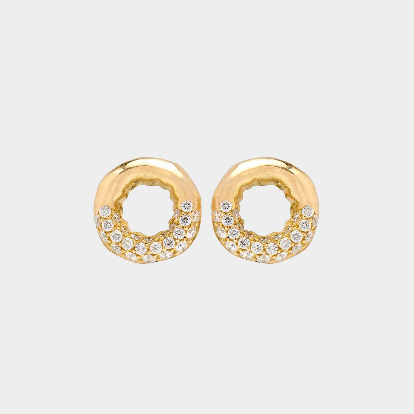 Misani Milano 18k Yellow Gold Cleopatra Round Diamond Classic Earrings – MO2093HP