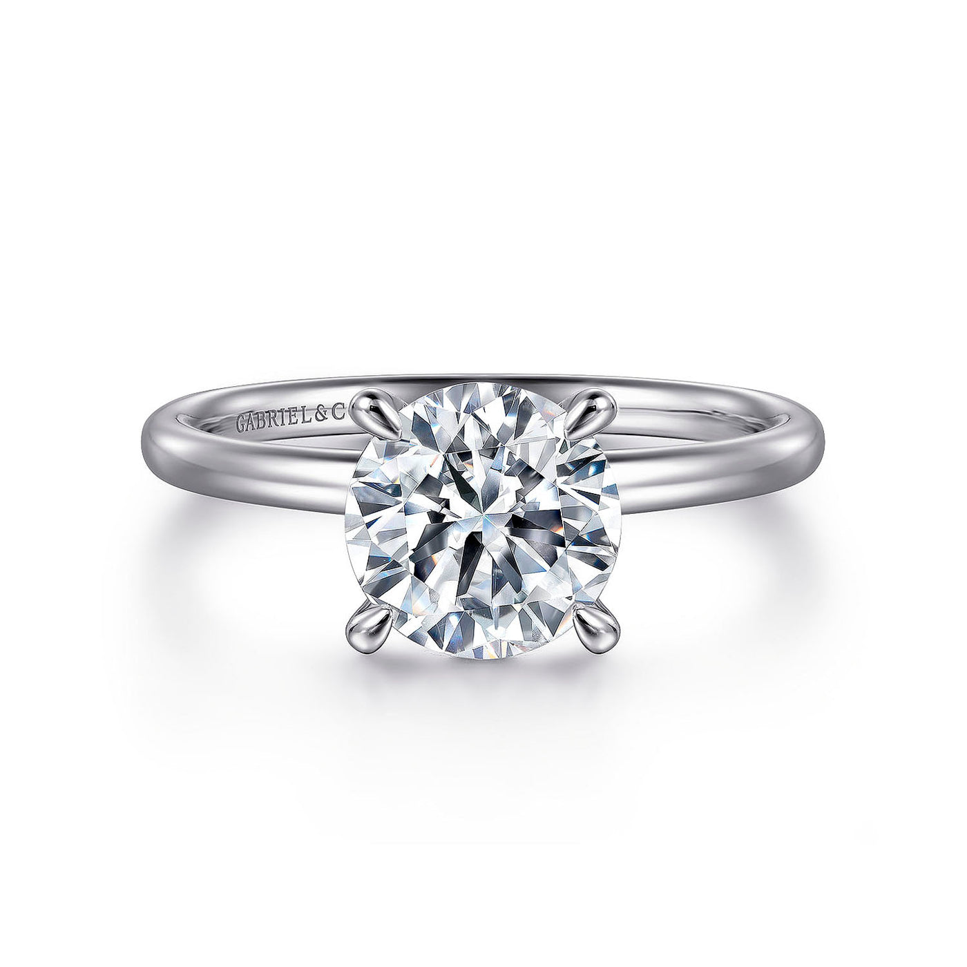 Gabriel & Co. 14k White Gold Round Diamond Semi-Mount Engagement Ring – ER15739R8W44JJ.CSCZ