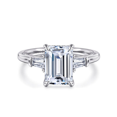 Gabriel & Co. 14k White Gold Emerald Cut Diamond Semi-Mount Engagement Ring – ER16288E10W44JJ.CSCZ