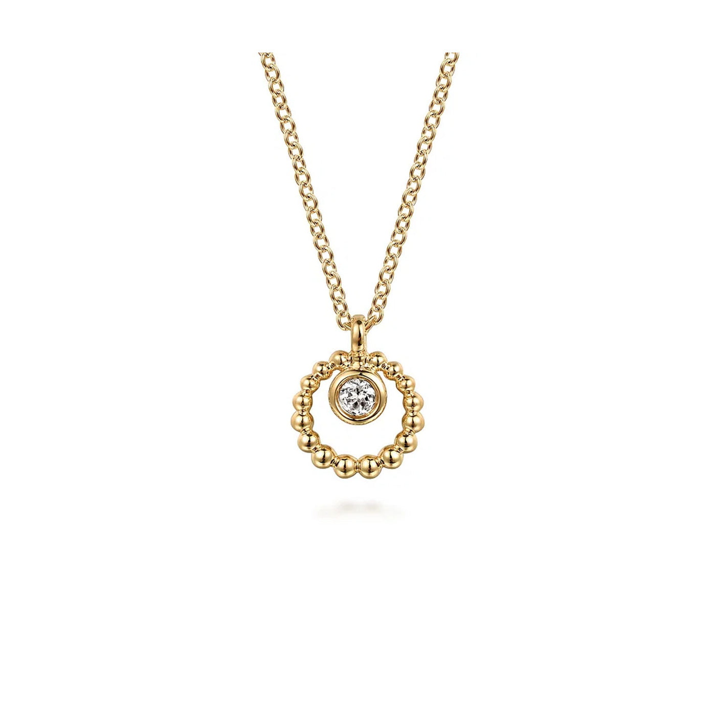 Gabriel & Co. 14k Yellow Gold Bujukan White Sapphire Drop Pendant – NK7660Y4JWS