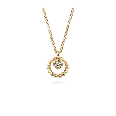 Gabriel & Co. 14k Yellow Gold Bujukan White Sapphire Drop Pendant – NK7660Y4JWS